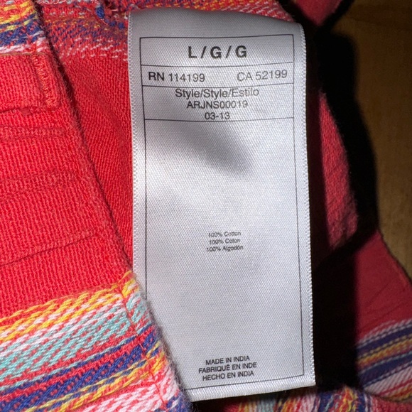 Roxy Red Mini Micro Shorts 100% Cotton with Colorful Embroidered Stripes - Picture 6 of 6